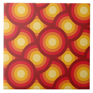 Carreau Motif Rétro les années 70 Cercles Super