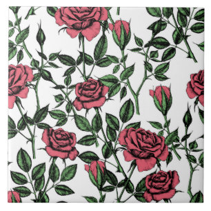 Carreau motif rose