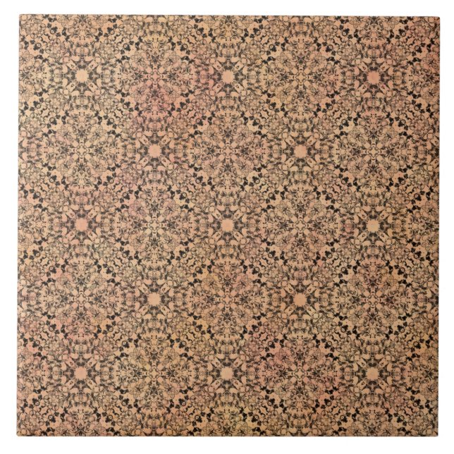 Carreau Motif rose, bracelet, gris et noir (Devant)