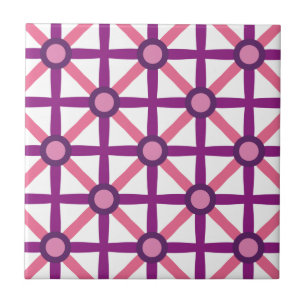 Carreau Motif rose et violet funky