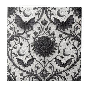 Carreau Motif Rose Gothique Foncé (3)