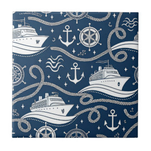 Carreau Motif sans couture de croisière nautique