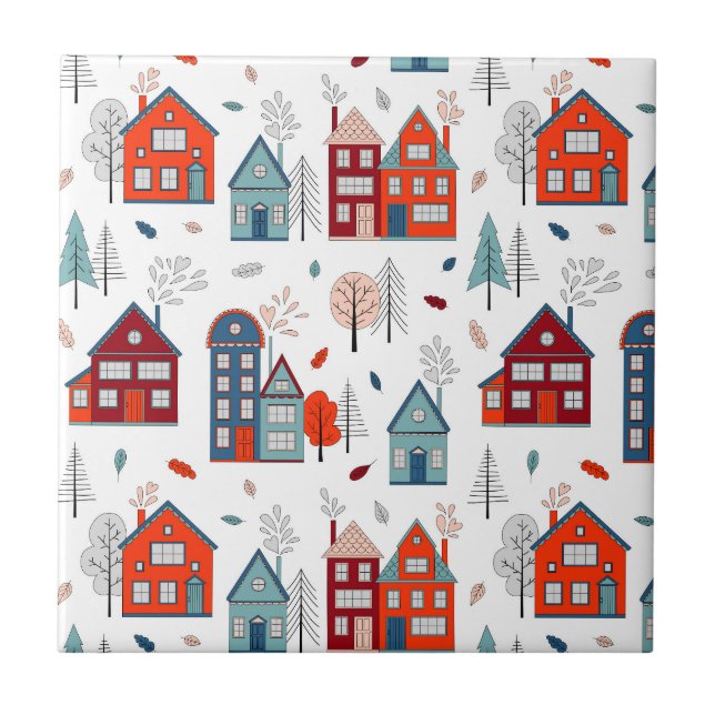 Carreau Motif scandinave d'art populaire de Chambre (Devant)