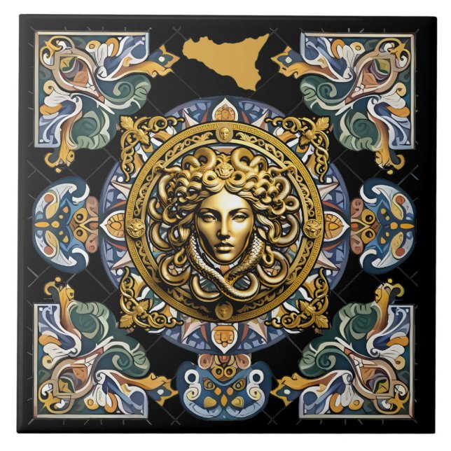 Carreau Motif sicilien de Sicile (Devant)