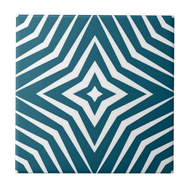 Carreau Motif tendance avec étoiles blanc et bleu vert M3 (Devant)