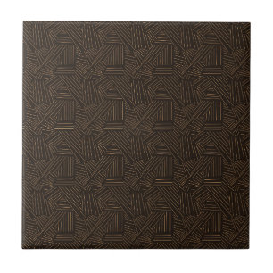 Carreau Motif Tiki Brun Look Polynésien Décor Rustique