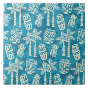Carreau Motif Tiki Rétro Moderne du Milieu du Siècle