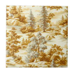 Carreau Motif Toile de Jouy Forêt d'Hiver (10)