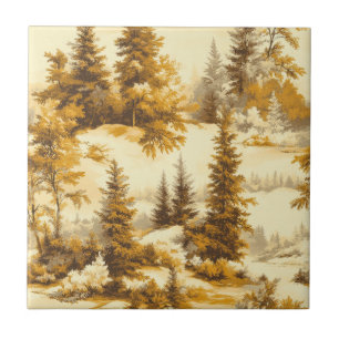 Carreau Motif Toile de Jouy Forêt d'Hiver (9)
