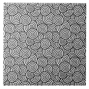 Carreau Motif tourbillon japonais - blanc et noir