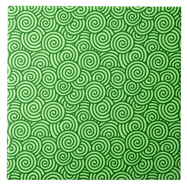 Carreau Motif tourbillon japonais - vert pin et citron ver (Devant)
