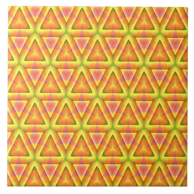 Carreau Motif Triangle Jaune Doré (Devant)