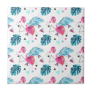 Carreau Motif triangulaire de feuilles tropicales