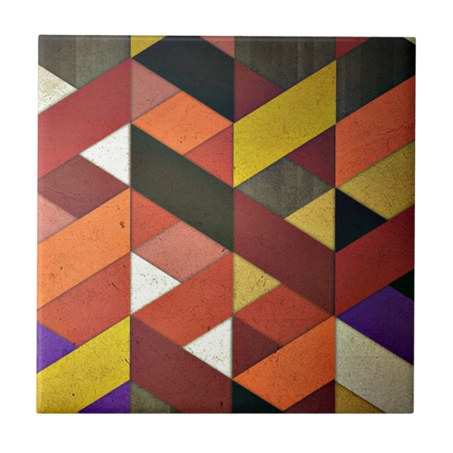 Carreau Motif triangulaire multicolore (Devant)