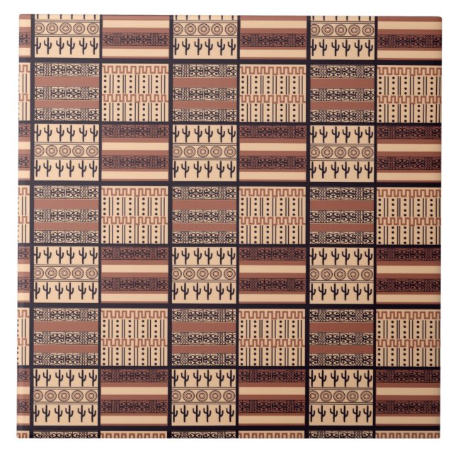 Carreau Motif tribal géométrique africain (Devant)