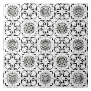 Carreau Motif tribal moderne noir et blanc