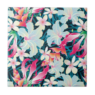 Carreau Motif tropical coloré