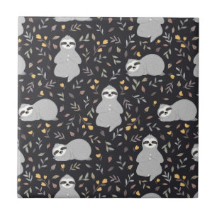 Carreau Motif tropical de paresse de bébé