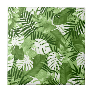 Carreau Motif tropical vert de feuille