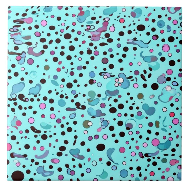 Carreau Motif Turquoise moderne Abstrait (Devant)