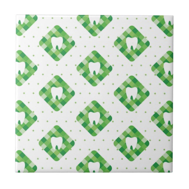 Carreau Motif vert de dent de plaid (Devant)