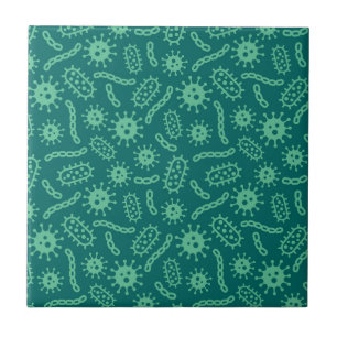 Carreau Motif vert de microbes