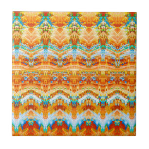 Carreau Motif victorien vintage Jaune Orange