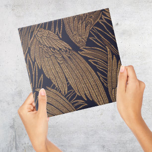 Carreau Motif vintage Blue and Gold Wings