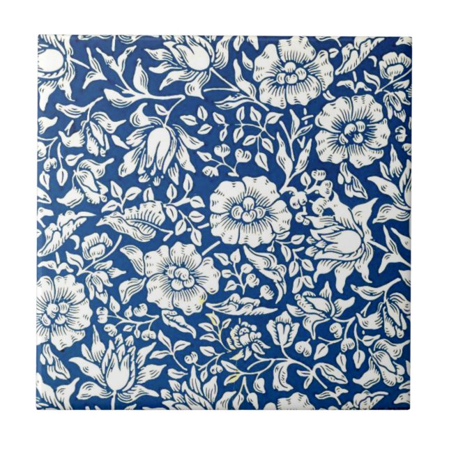 Carreau Motif vintage Blue Mallow (Devant)
