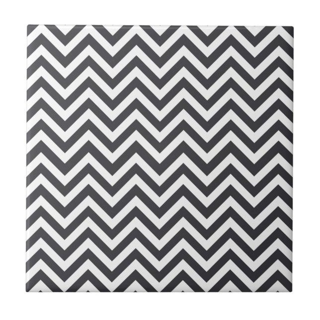 Carreau Motif Zigzag gris foncé et blanc (Devant)