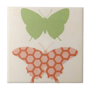 Carreau Motifs papillons décoratifs sur Arrière - plan crè