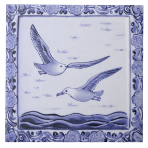 Carreau Mouettes de mer bleue et blanche Oiseaux de mouett