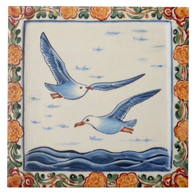 Carreau Mouettes marines Oiseaux marins Volant (Devant)