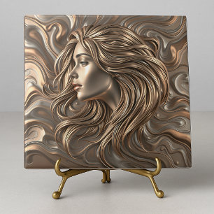 Carreau Mouler Bronze Gold Femme avec cheveux gonflants