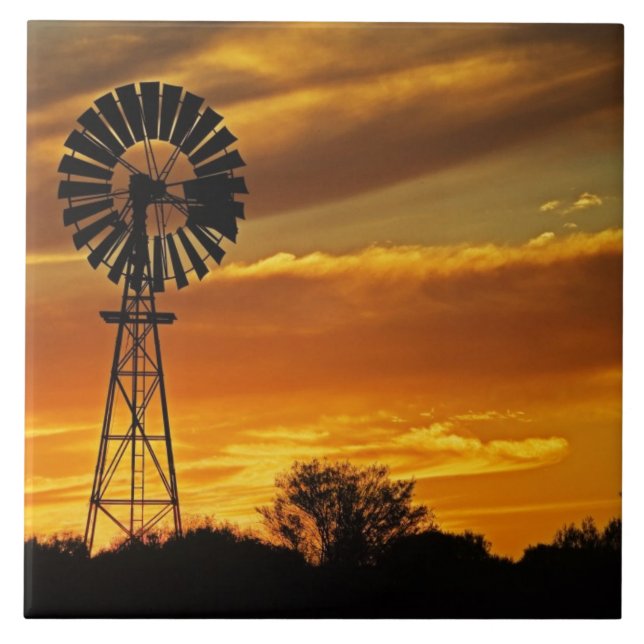 Carreau Moulin à vent et coucher de soleil, William Creek, (Devant)