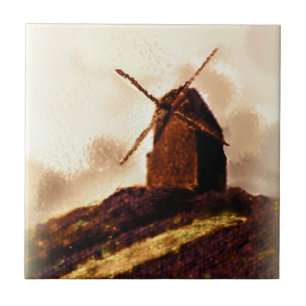 Carreau Moulin à vin néerlandais Sepia Peinture