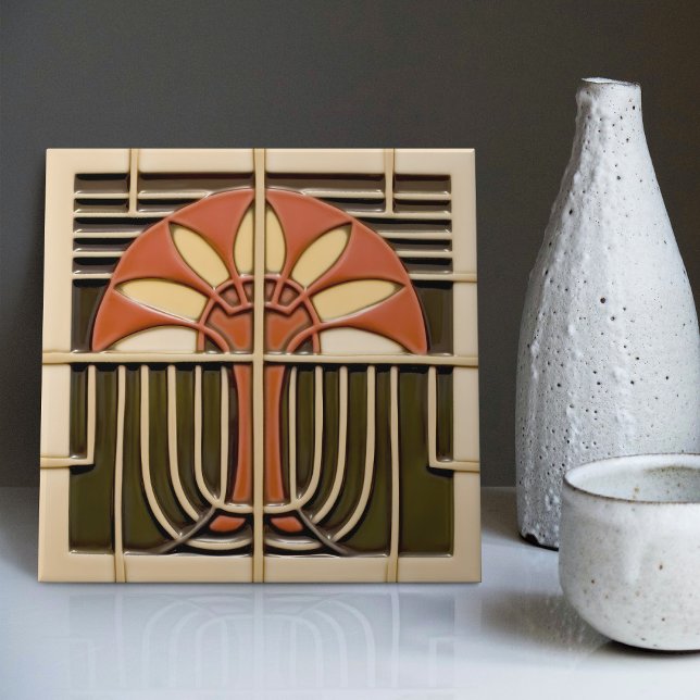 Carreau Mouvement Floraux Abstraits du milieu du siècle (Créateur téléchargé)