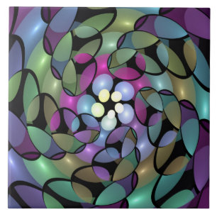 Carreau Mouvements colorés Abstrait Trippy Fractal Art