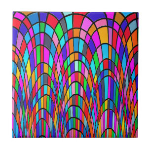 Carreau Multicolored Stained Glass Mosaic Abstract Art