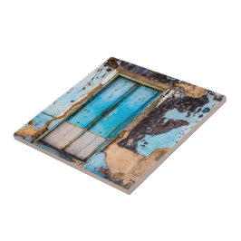 Carreau Mur bleu et porte