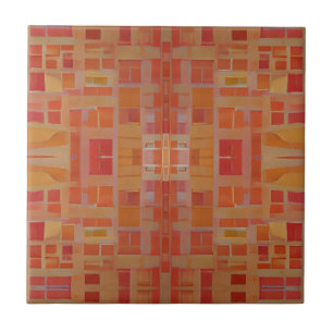 Carreau Mur en mosaïque marocaine rose or art géométrique