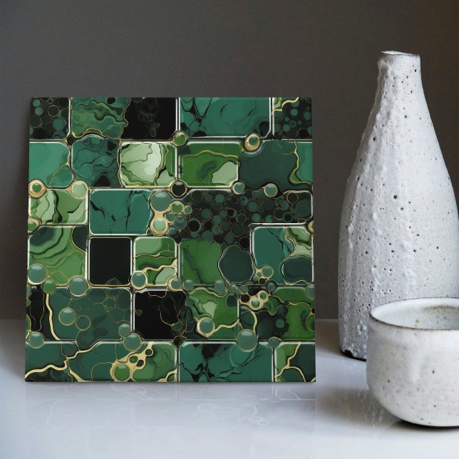 Carreau Mur vert émeraude Décor Mosaïque moderne et chic (Créateur téléchargé)