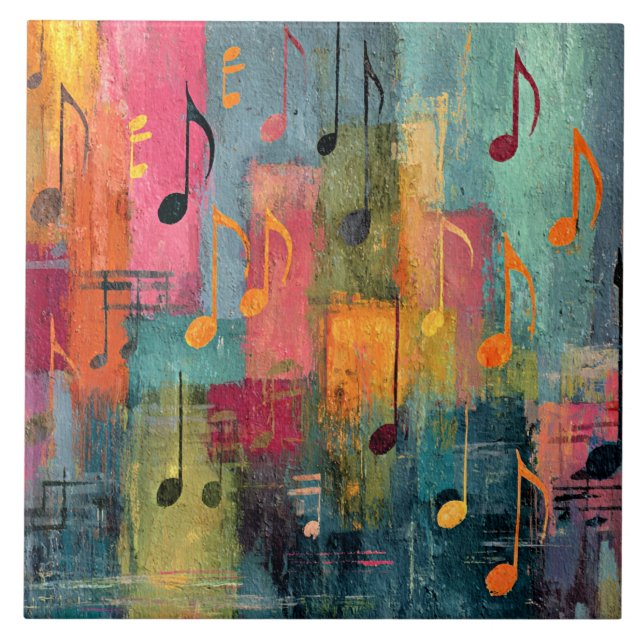 Carreau Musical Theme Abstract Art (Devant)