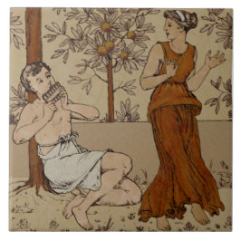 Carreau Musiciens de Repro Wedgwood néoclassique Orange Gr