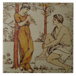 Carreau Musiciens de Repro Wedgwood néoclassique Orange Gr