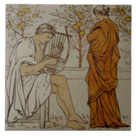 Carreau Musiciens de Repro Wedgwood néoclassique Orange Gr