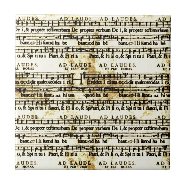 Carreau Musique de feuille vintage (Devant)