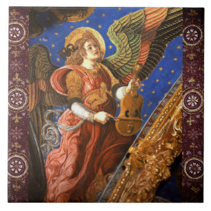 Carreau MUSIQUE FABRIQUANT L'ANGE AVEC UN Noël VIELLE