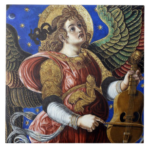 Carreau MUSIQUE FABRIQUANT L'ANGE AVEC UN Noël VIELLE
