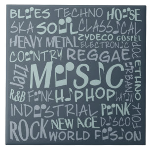 Carreau Musique Genres Word Collage tuiles